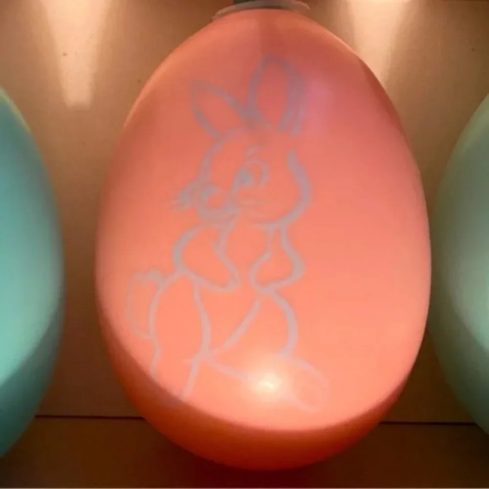 Vtg STRING EASTER EGG LIGHTS Easter Decor original box 10 lights indoor/outdoor